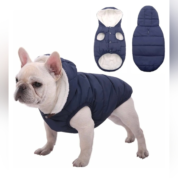 SAWMONG Other - SAWMONG Navy Blue Dog Fleece Jacket with Hood #459